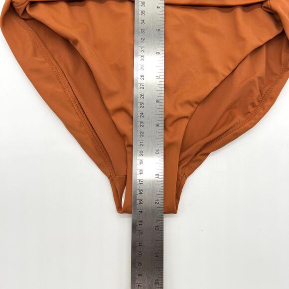 ANDIE SWIM The Barbados Bikini Bottom Womens Small Chestnut Orange High Rise NWT - Picture 10 of 11
